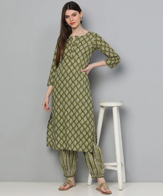 Ahika Women's Cotton Printed Kurta Palazzo Set-VKSET1127_L