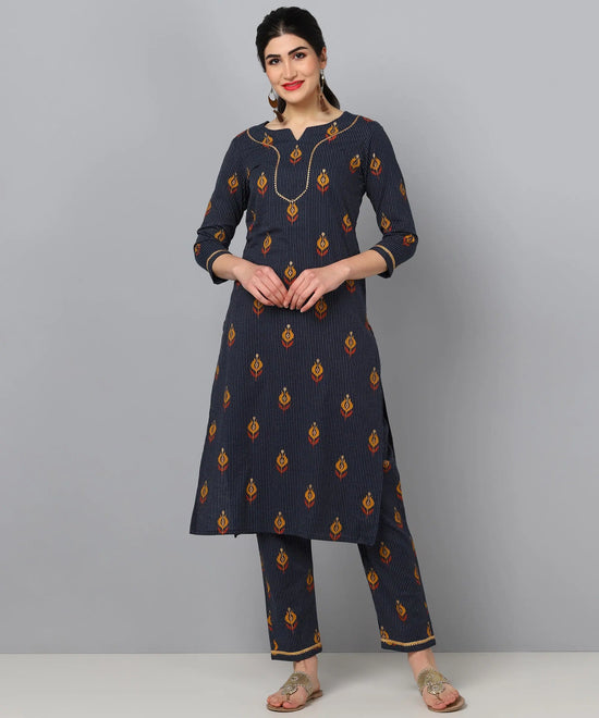 Ahika Women's Cotton Printed Kurta Palazzo Set-VKSET1126_L