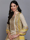 Cotton Tan Embroidered Straight Kurta Pant With