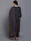 Cotton Grey Embroidered Straight Kurta Pant With-VKSKD1940_XS