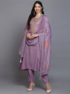 Silk Blend Embroidered Straight Kurta Pant With