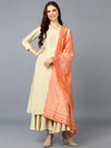 Silk Blend Embroidered Straight Kurta Sharara With