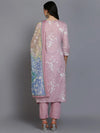 Cotton Blend Pink Printed Straight Kurta Pant-VKSKD1878_XS