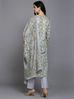 Cotton Blend Blue Floral Printed Kurta Pant