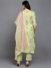 Cotton Blend Sea Green Printed Straight Kurta-VKSKD1891_XS