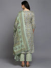 Cotton Blend Sea Green Printed Straight Kurta-VKSKD1900_XS