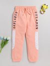 Nottie Planet Girl's Loopknit Text Printed Trackpant - Peach