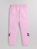 Nottie Planet Girl's Loopknit Heart Printed Trackpant - Pink