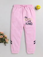 Nottie Planet Girl's Loopknit Heart Printed Trackpant - Pink