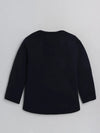 Nottie Planet Fancy Round Neck Tipography Full Sleeve Girls Top- Navy