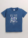 Nottie Planet Text Printed Boys Half Sleeve T-Shirt-Navy