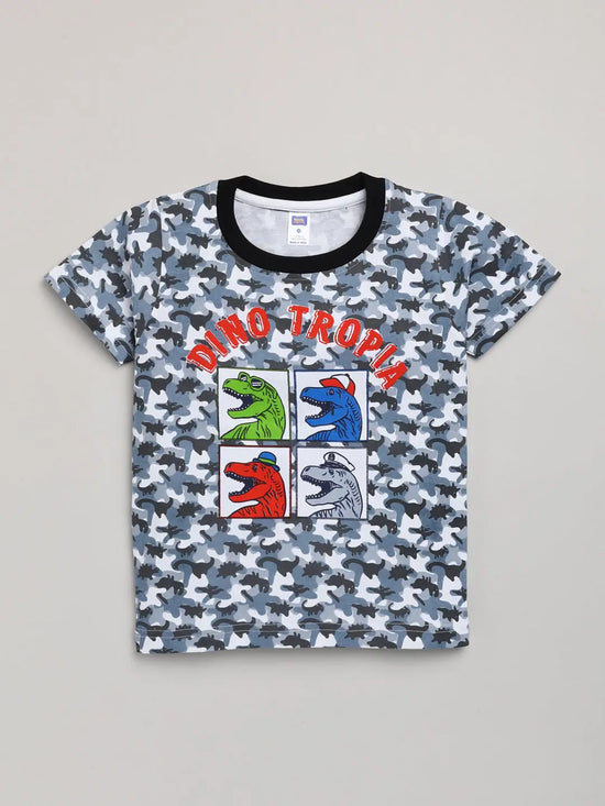 Nottie Planet Shortsleeve Dino Print T-Shirt-White