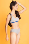 Low Impact Cotton Non-Padded Non-Wired Sports Bra in Grey