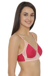 Non-Padded Non-Wired Full Coverage Bra in Pink - Cotton Rich