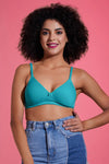 Level 1 Push-Up Underwired Demi Cup Multiway T-shirt Bra in Teal Green - Cotton Rich