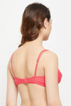 Non-Padded Non-Wired Demi Cup Plunge Bra in Peach Colour - Cotton