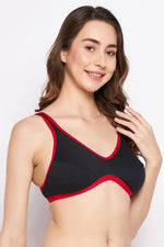 Non-Padded Full Coverage T shirt Bra In Grey - Cotton