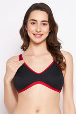 Non-Padded Full Coverage T shirt Bra In Grey - Cotton