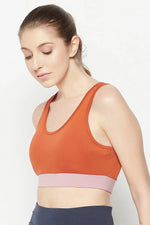 Medium Impact Padded Sports Bra in Orange