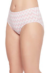 Mid Waist Chevron Print Hipster Panty in White with Inner Elastic - Cotton-PN2378F183XL