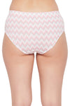 Mid Waist Chevron Print Hipster Panty in White with Inner Elastic - Cotton-PN2378F183XL