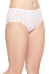 Mid Waist Heart Print Hipster Panty in White with Inner Elastic - Cotton-PN2378D183XL