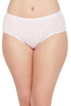 Mid Waist Heart Print Hipster Panty in White with Inner Elastic - Cotton-PN2378D183XL