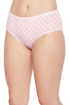 Mid Waist Geometric Print Hipster Panty in White with Inner Elastic - Cotton-PN2378G183XL