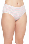 Mid Waist Chevron Print Hipster Panty in White with Inner Elastic - Cotton-PN2378A183XL