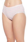 Mid Waist Chevron Print Hipster Panty in White with Inner Elastic - Cotton-PN2378A183XL