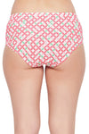 Mid Waist Geometric Print Hipster Panty in White with Inner Elastic - Cotton-PN2378J183XL