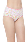 High Waist Printed Hipster Panty in White - Cotton-PN2761I183XL