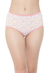 High Waist Printed Hipster Panty in White - Cotton-PN2761I183XL