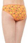 Low Waist Fruit Print Bikini Panty in Orange - Cotton