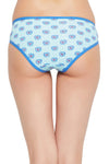 Low Waist Monkey Print Bikini Panty in Baby Blue - Cotton-PN3465C03L