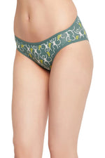 Low Waist Monkey Print Bikini Panty in Dark Green - Cotton