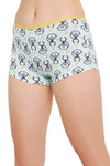 Mid Waist Monkey Print Boyshorts in Baby Blue - Cotton