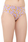 Mid Waist Fruit Print Hipster Panty in Lilac - Cotton