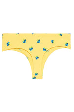 Low Waist Fruit Print Thong in Yellow with Inner Elastic - Cotton