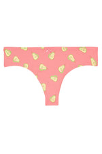 Low Waist Fruit Print Thong in Salmon Pink with Inner Elastic- Cotton