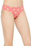 Low Waist Fruit Print Thong in Salmon Pink with Inner Elastic- Cotton