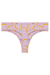 Low Waist Fruit Print Thong in Lilac with Inner Elastic - Cotton