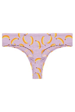 Low Waist Fruit Print Thong in Lilac with Inner Elastic - Cotton