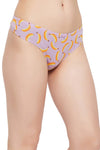 Low Waist Fruit Print Thong in Lilac with Inner Elastic - Cotton