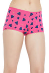 Mid Waist Fruit Print Boyshorts in Baby Pink - Cotton