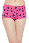 Mid Waist Fruit Print Boyshorts in Baby Pink - Cotton