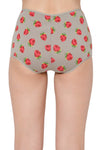 Mid Waist Fruit Print Boyshorts in Light Grey - Cotton