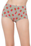 Mid Waist Fruit Print Boyshorts in Light Grey - Cotton