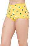 Mid Waist Fruit Print Boyshorts in Yellow - Cotton