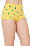 Mid Waist Fruit Print Boyshorts in Yellow - Cotton